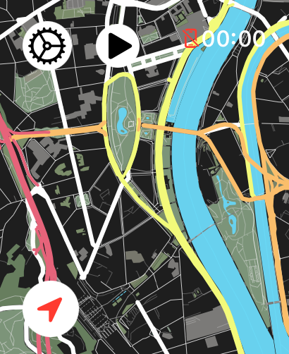 City overview in Lily Carto on Apple Watch