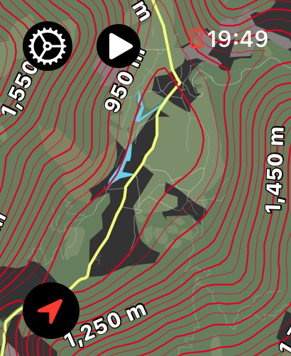 Contour detail in Lily Carto on Apple Watch
