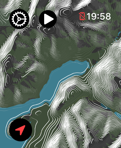 Shaded terrain in Lily Carto on Apple Watch