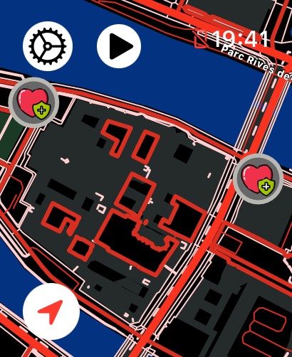 Street detail in Lily Dark Red on Apple Watch