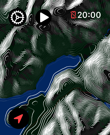 Shaded terrain in Lily Dark Red on Apple Watch