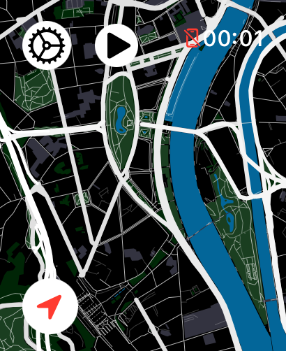 City overview in Lily Dark White on Apple Watch