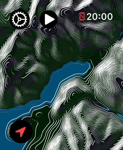 Shaded terrain in Lily Dark White on Apple Watch